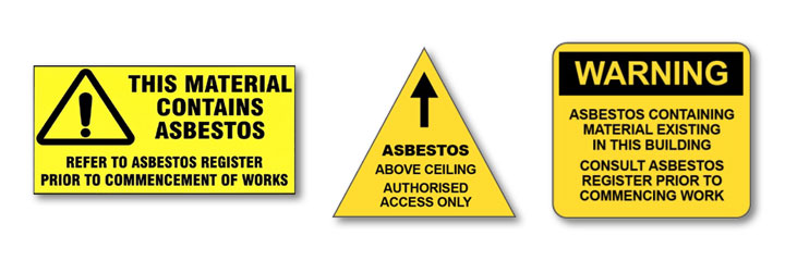 examples of asbestos signs and labels